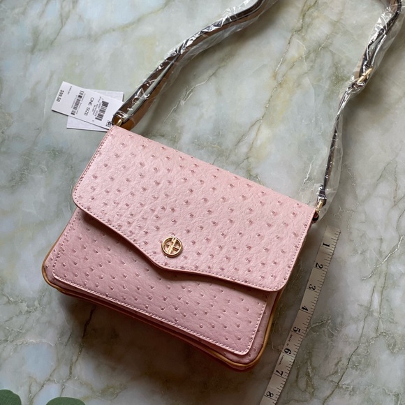 NWT Giani Bernini Ostrich Flap Shoulder Bag - Picture 8 of 9